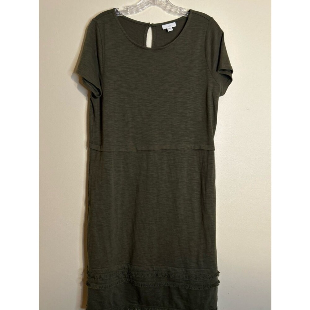 J. Jill Olive Green Short Sleeve Mini Dress